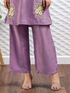 Women's Embroidered Roman Silk CoOrd