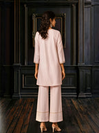 Off White Pure Cotton Embroidered Co-Ord