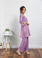Women's Embroidered Roman Silk CoOrd