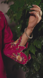 Women's Embroidered Roman Silk CoOrd