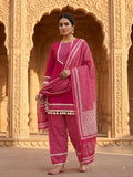 ELEGANT MAGENTA PINK 3 PIECE KURTA PANT AND DUPATTA