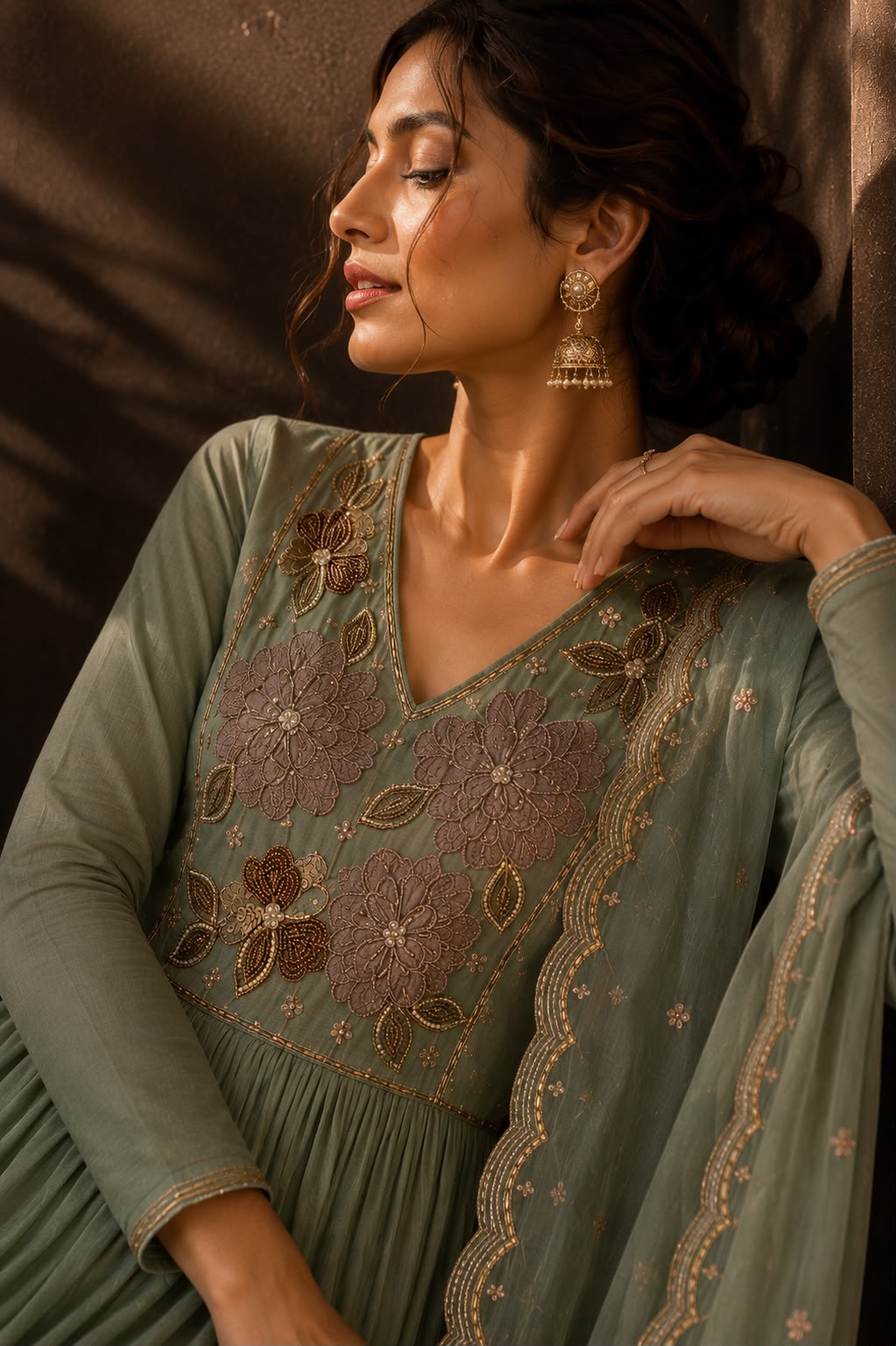 Pure mul chanderi suit