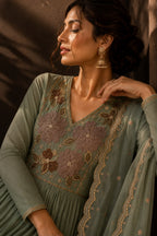 Pure mul chanderi suit