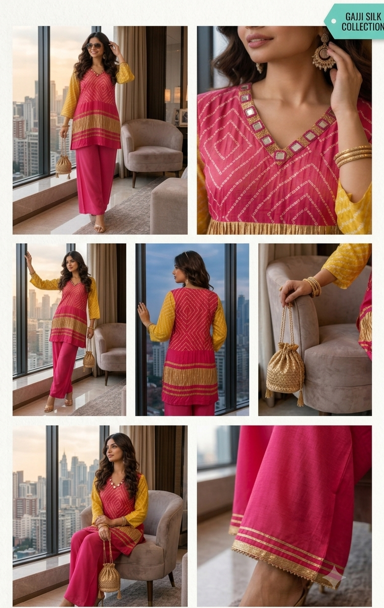 Gajji silk co-ord set