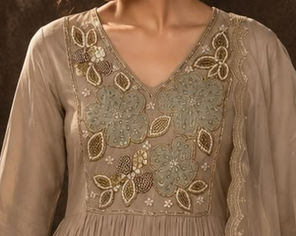 Pure mul chanderi suit