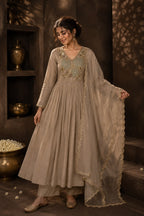 Pure mul chanderi suit